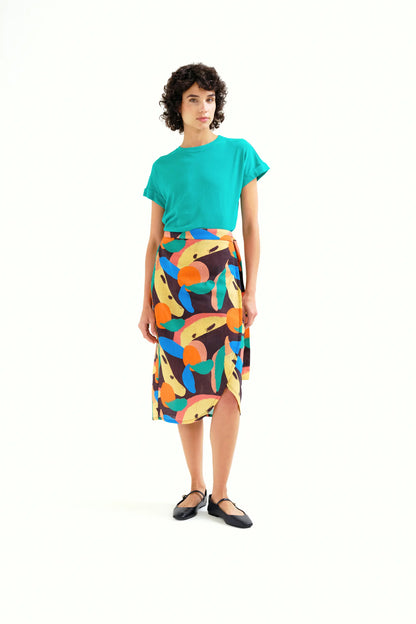 Midi skirt with Tutti Frutti Big print