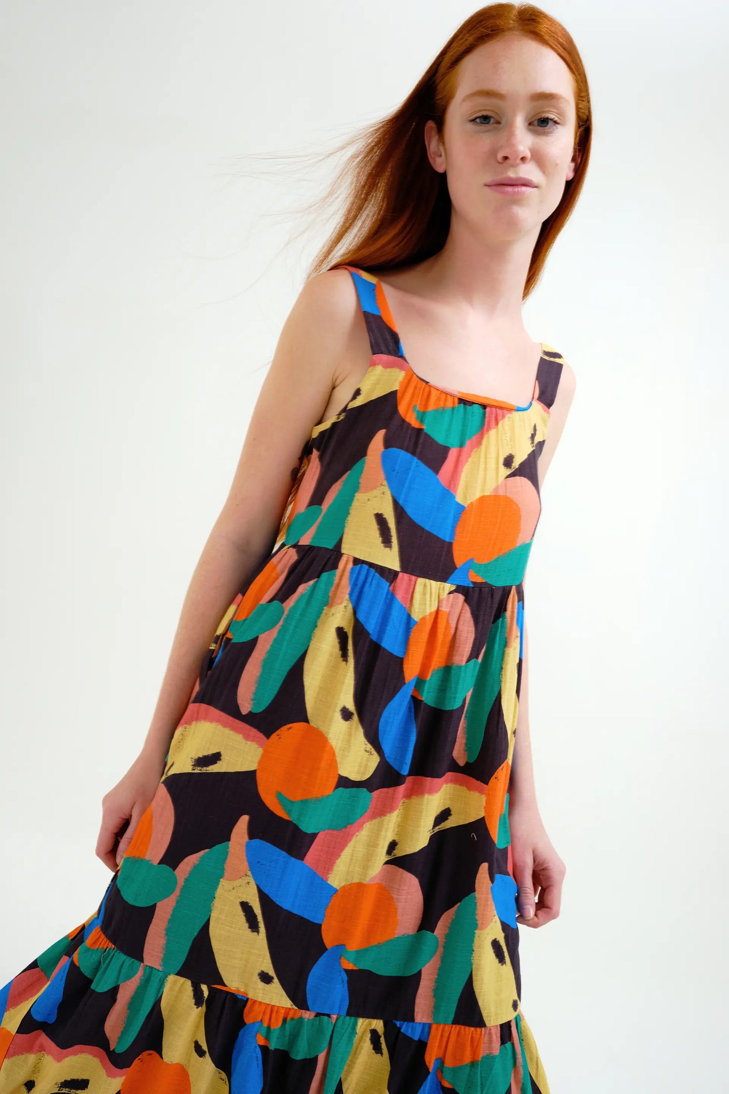 Long dress with Tutti Frutti Big print