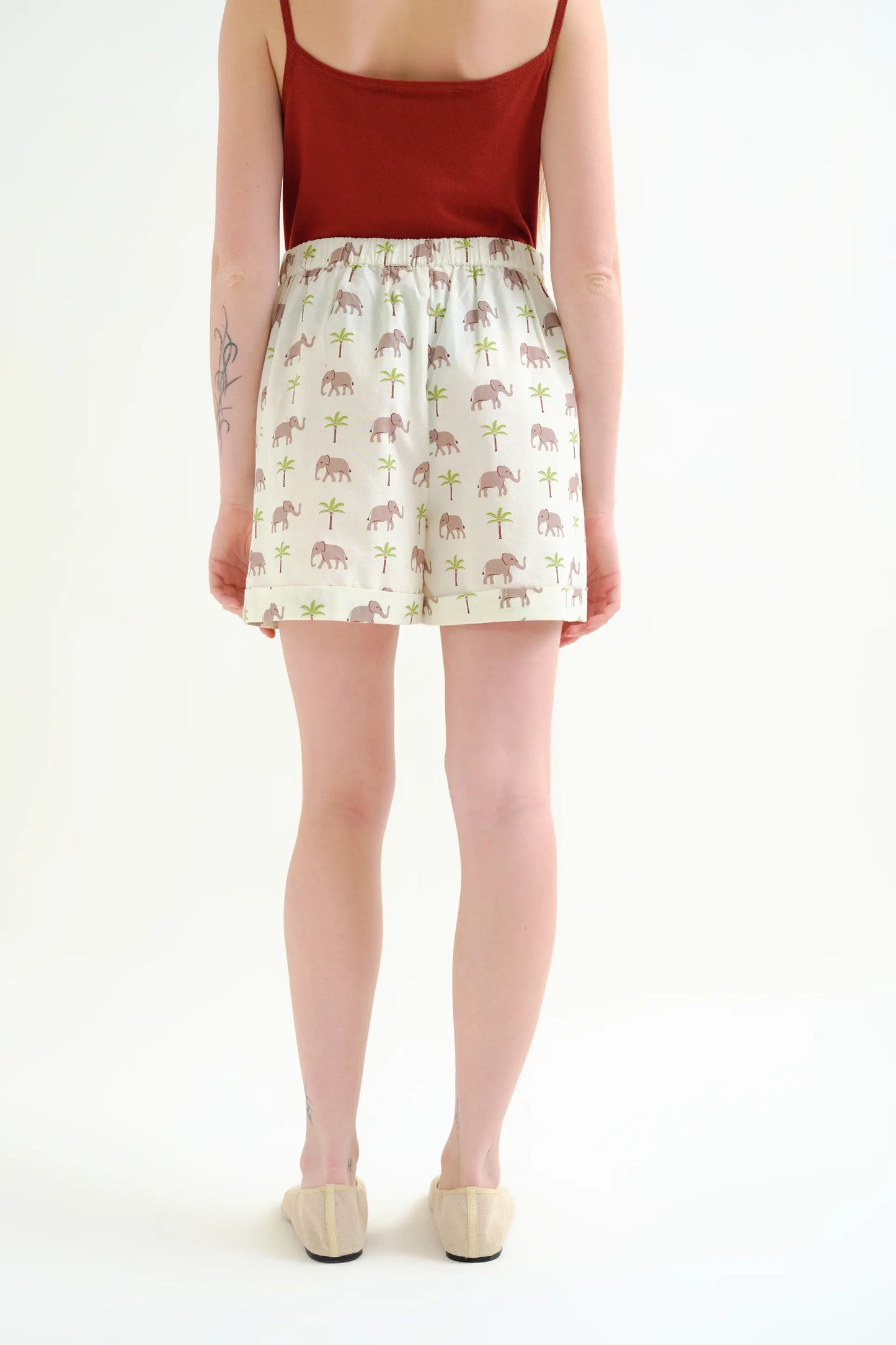 Elephant print shorts