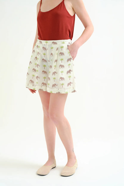 Elephant print shorts