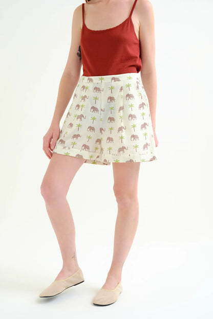 Elephant print shorts