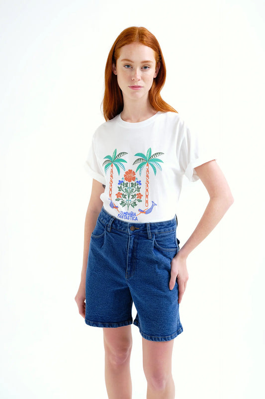 Palm and Mermaid print T-shirt
