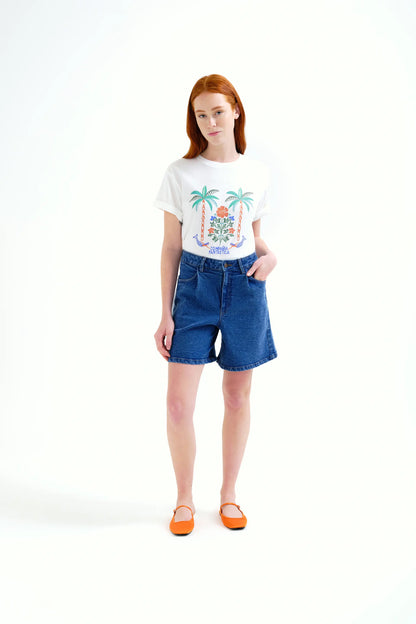Palm and Mermaid print T-shirt