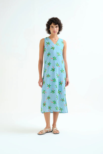 Small Coconut Print Midi Dress