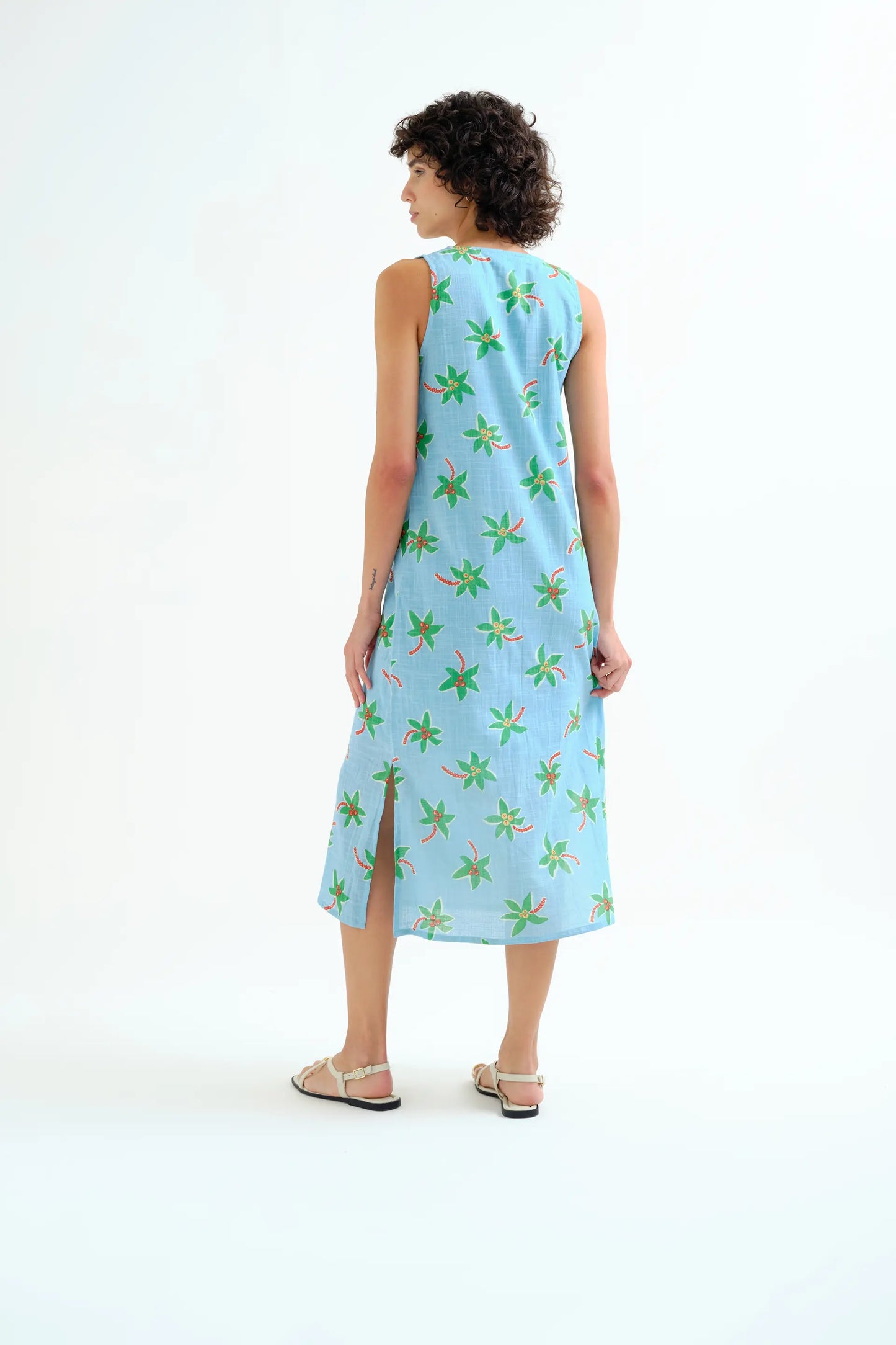 Small Coconut Print Midi Dress