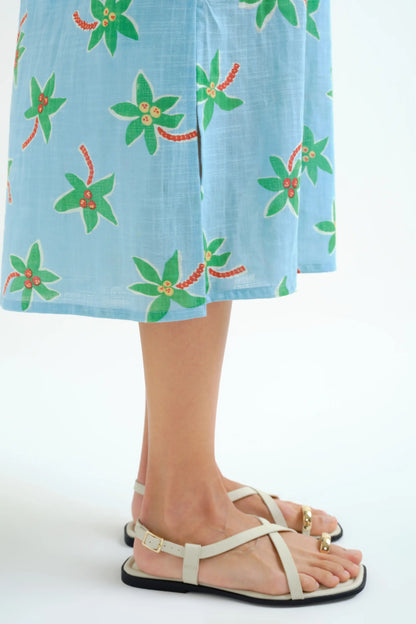 Small Coconut Print Midi Dress