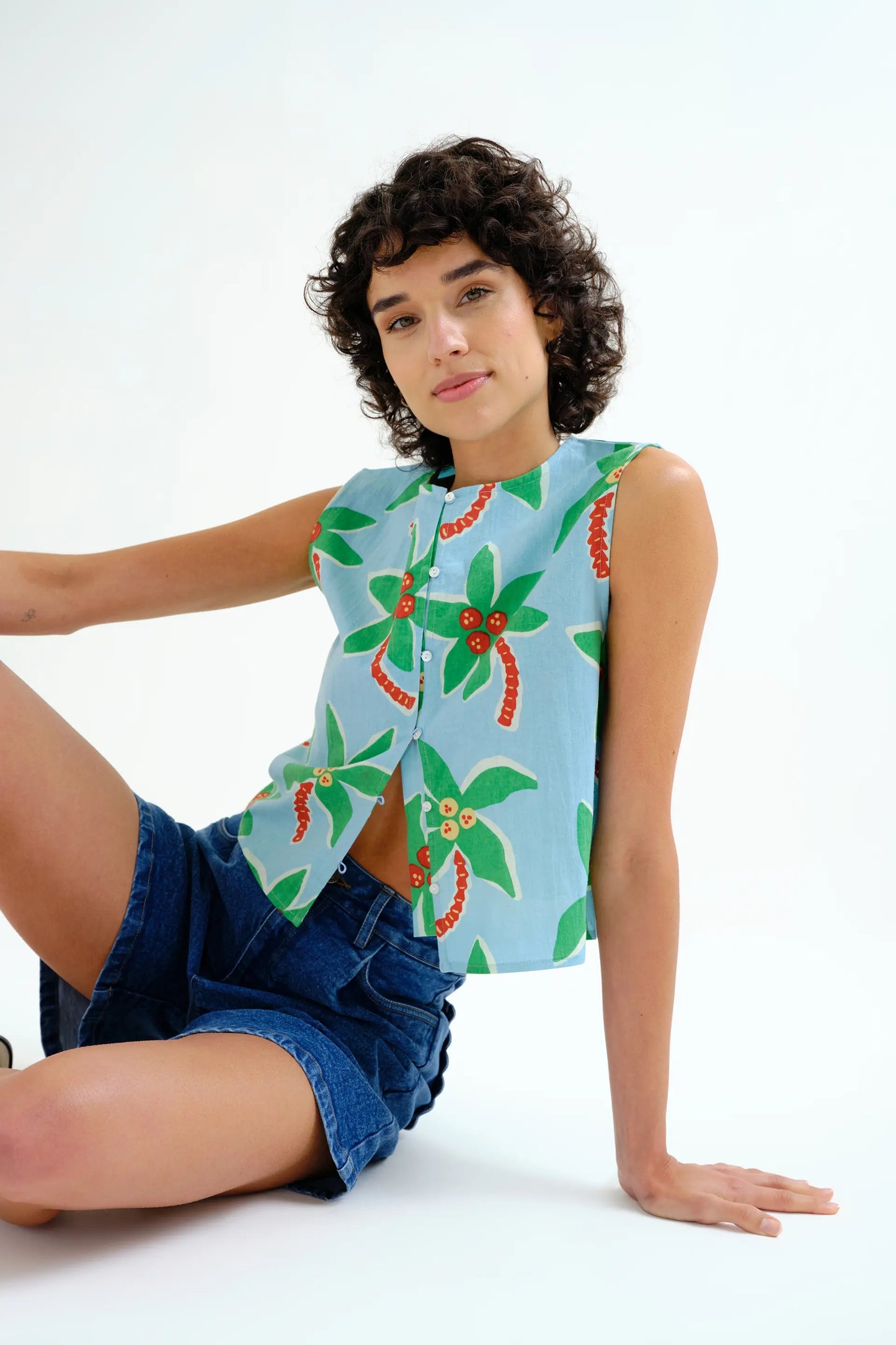 Big Coconut Print Top