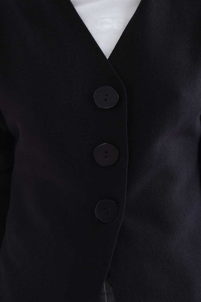 Black cardigan with large buttons