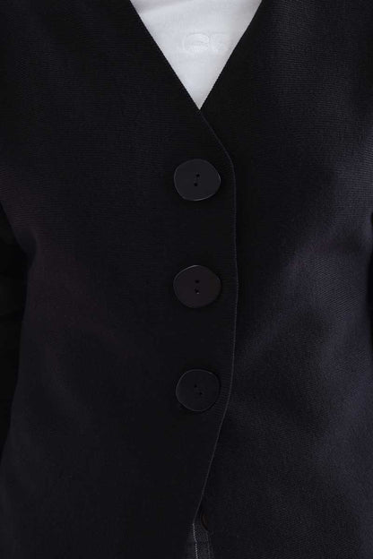 Black cardigan with large buttons