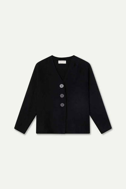 Black cardigan with large buttons