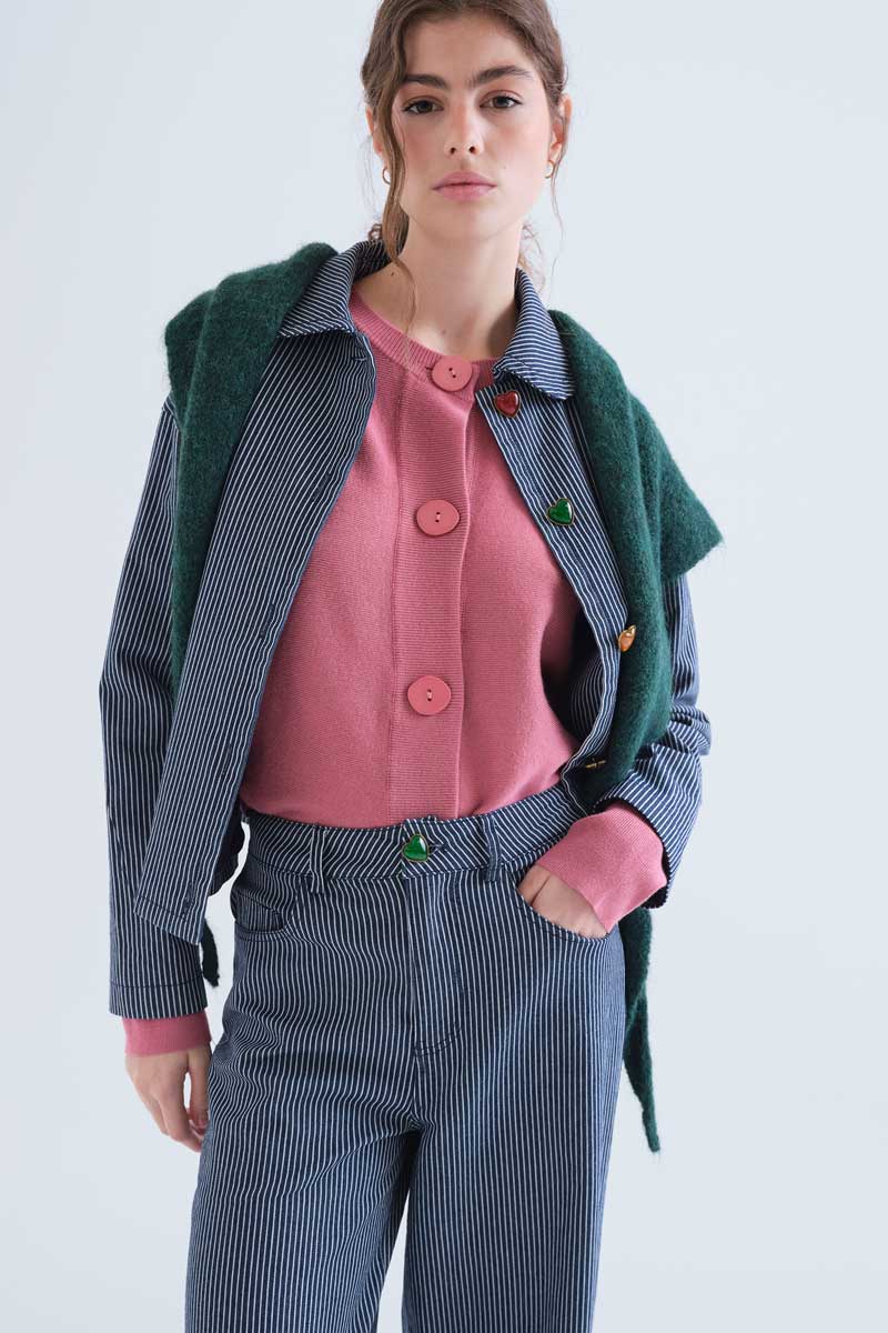 Basic pink cardigan