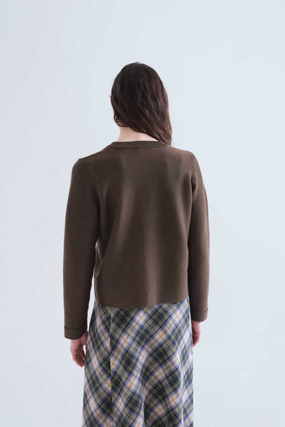Basic dark green cardigan