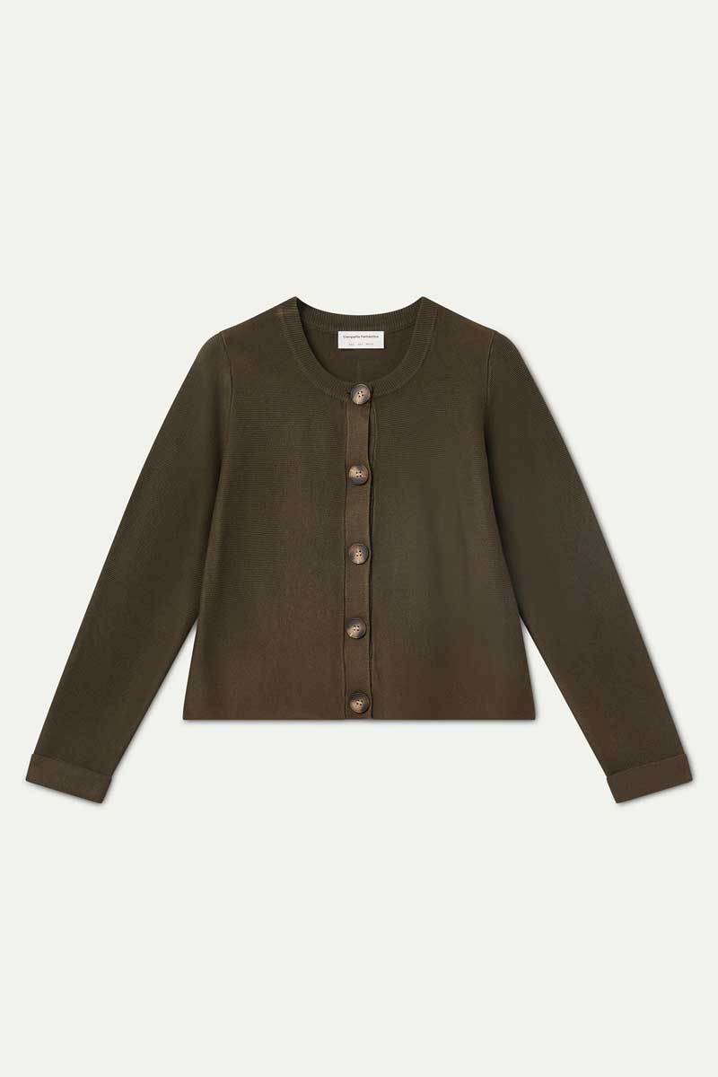 Basic dark green cardigan