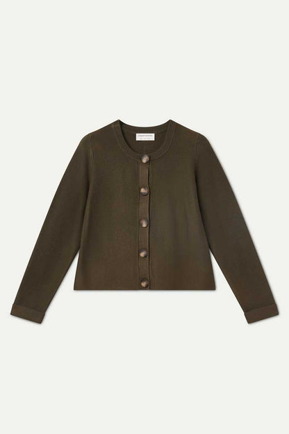 Basic dark green cardigan