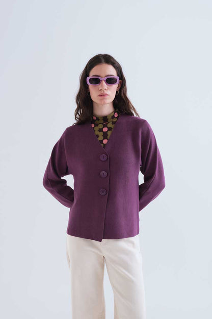 Aubergine cardigan