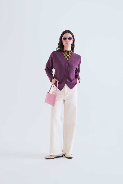 Aubergine cardigan