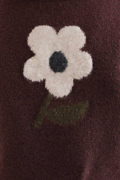 Knitted vest with Big Flower print