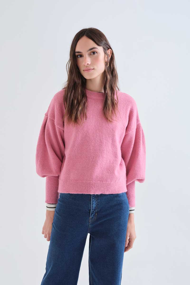 Pink basic knit jumper
