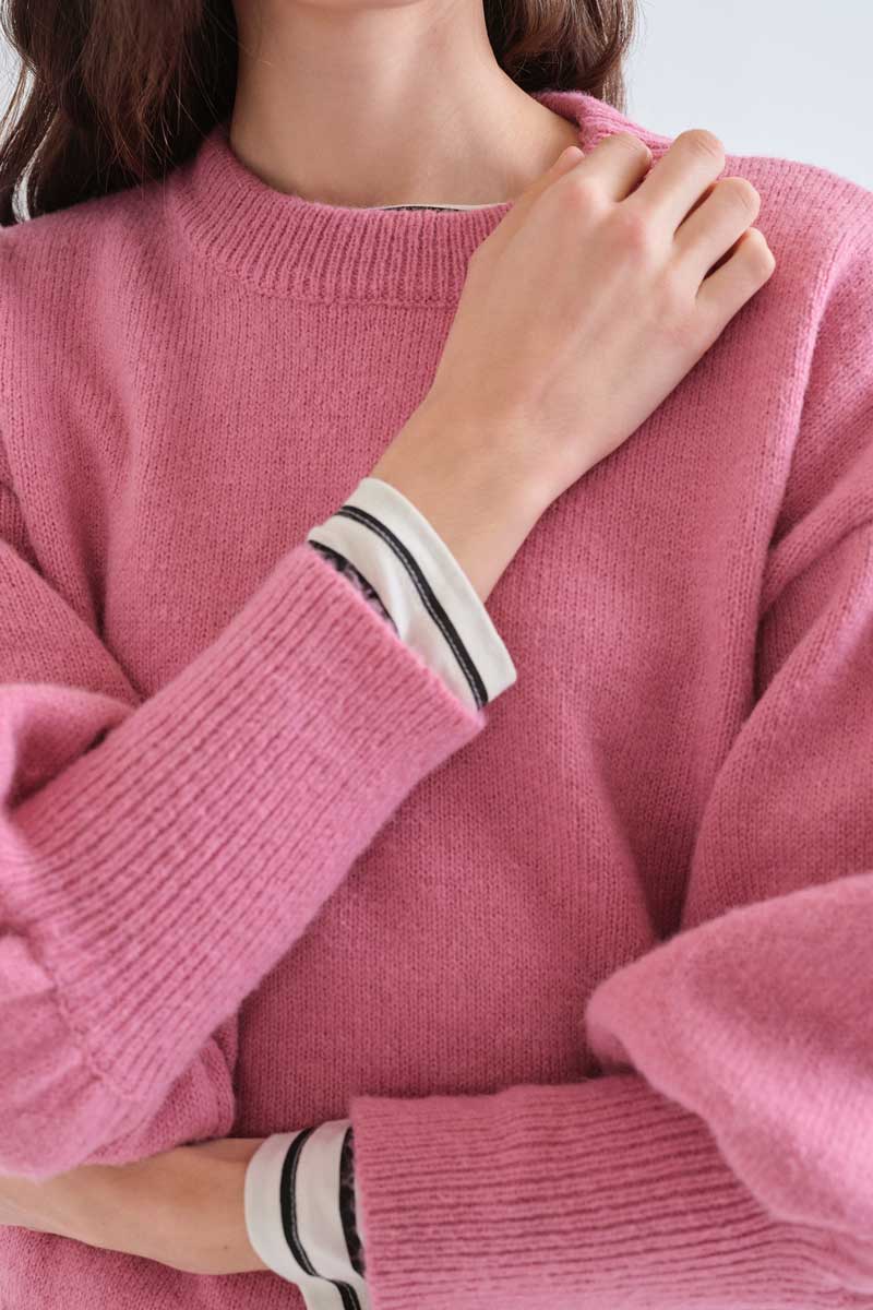 Pink basic knit jumper