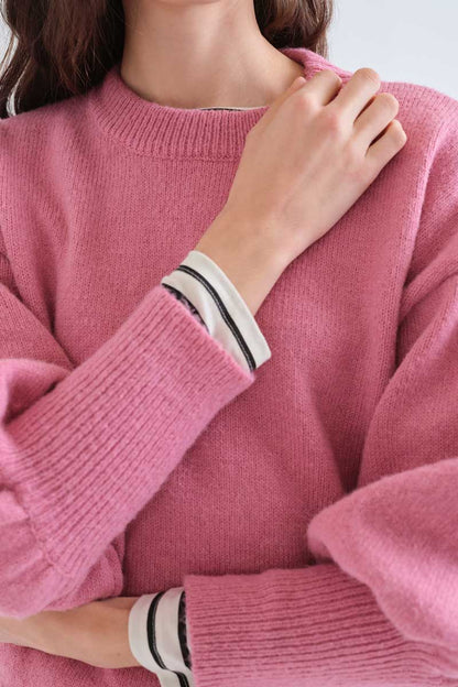 Pink basic knit jumper
