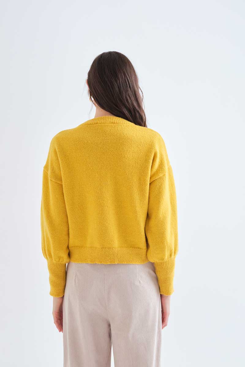 Basic yellow knit jumper