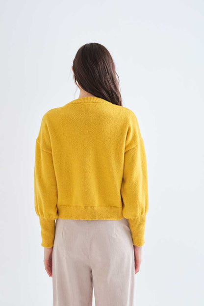 Basic yellow knit jumper