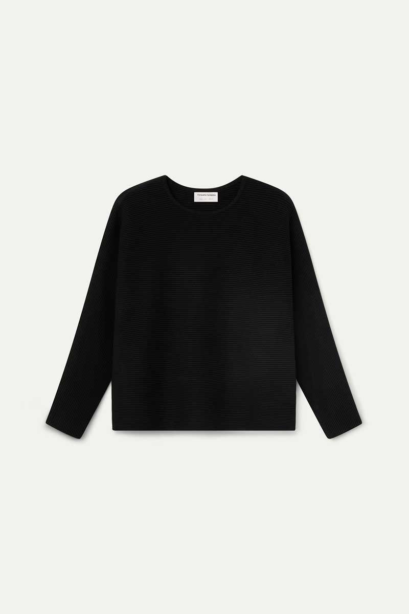 Black striped knit jumper