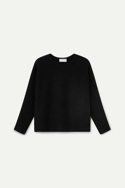 Black striped knit jumper