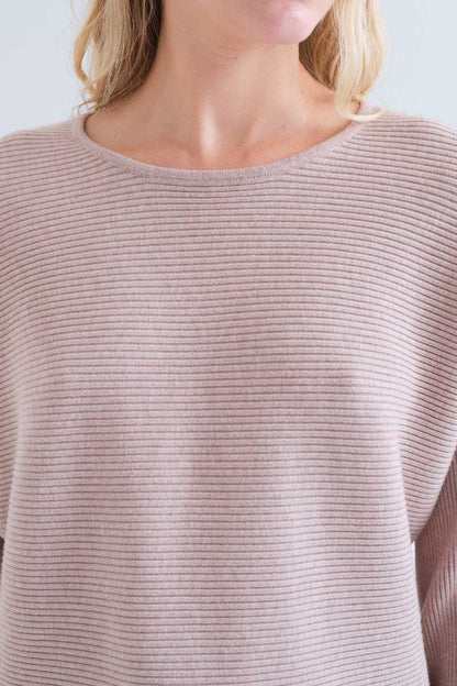 Beige striped knit jumper