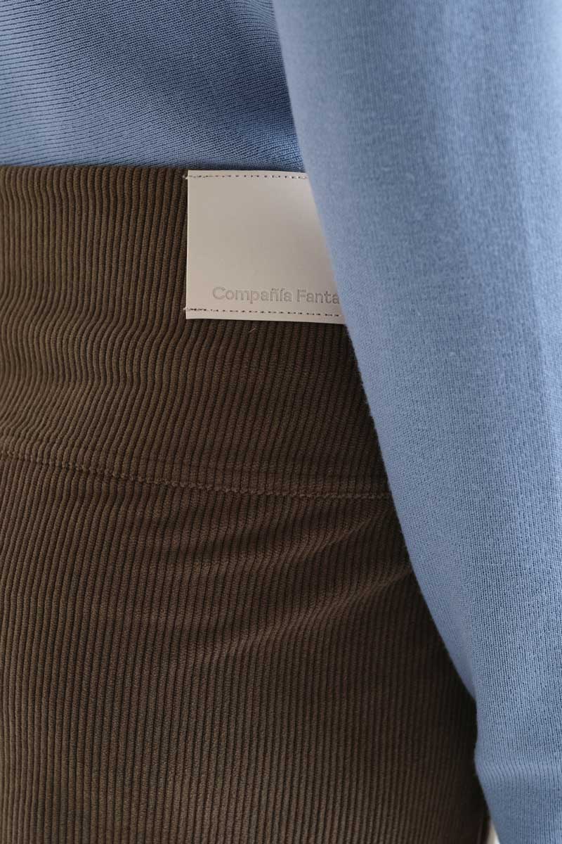 Dark brown corduroy mini skirt