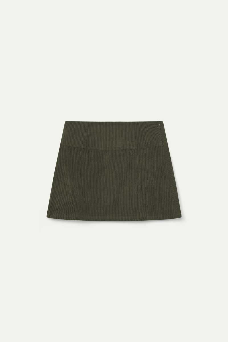 Dark brown corduroy mini skirt
