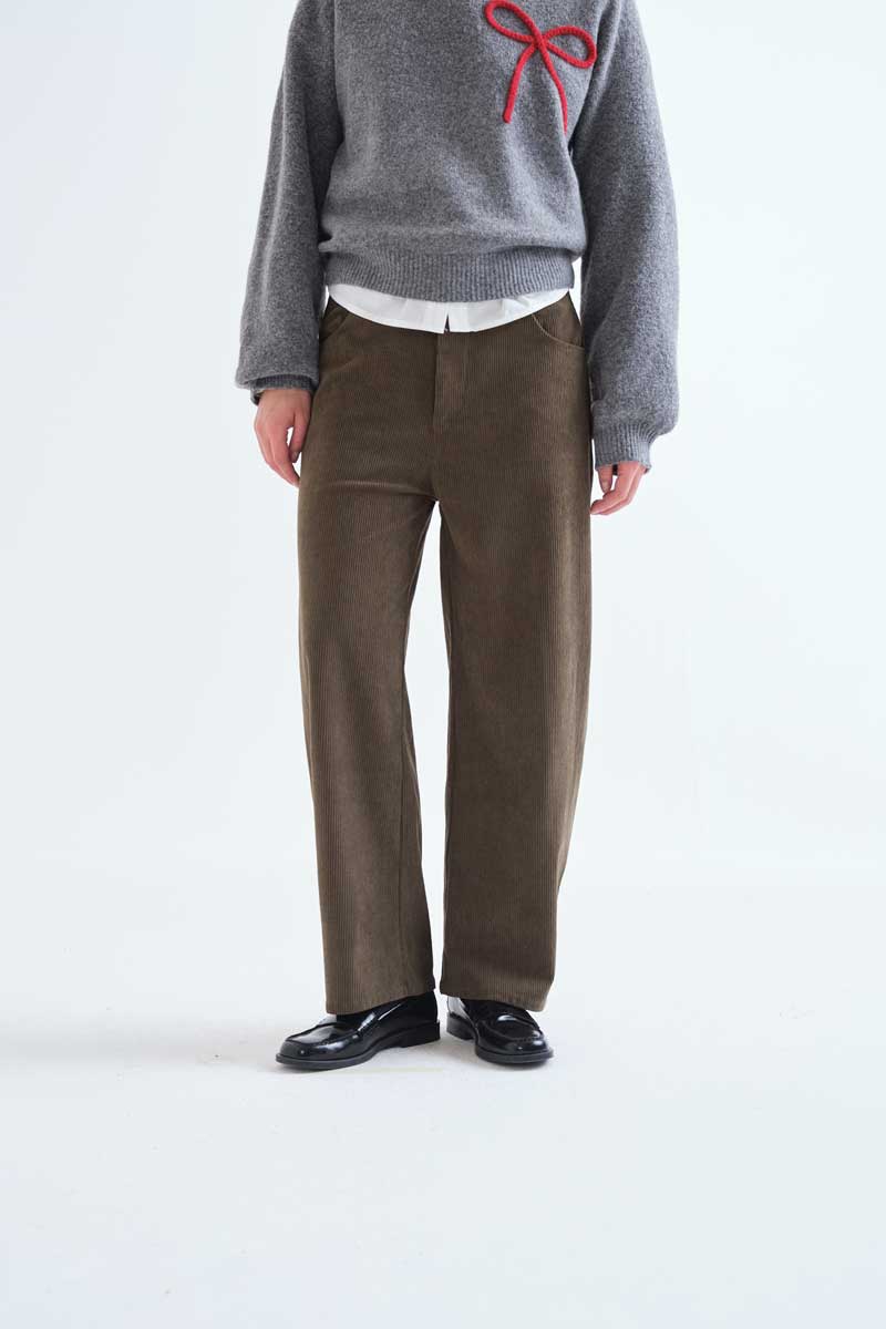 Dark brown corduroy trousers