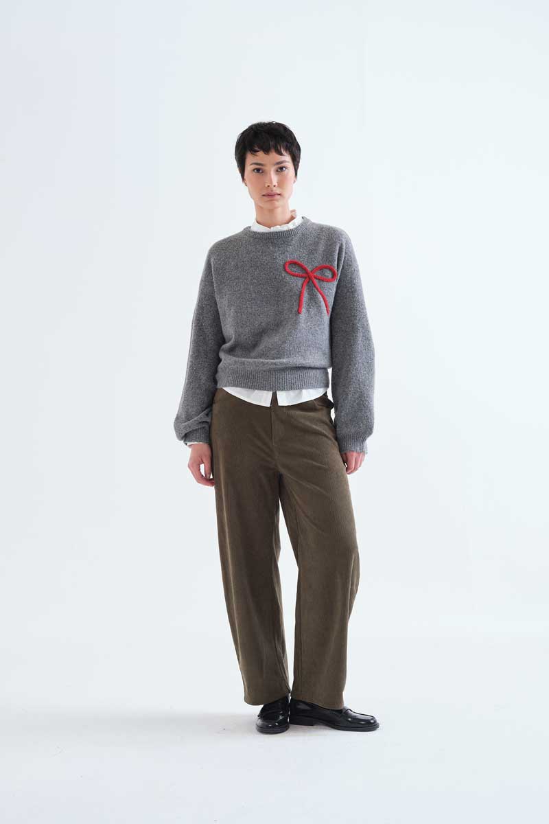 Dark brown corduroy trousers