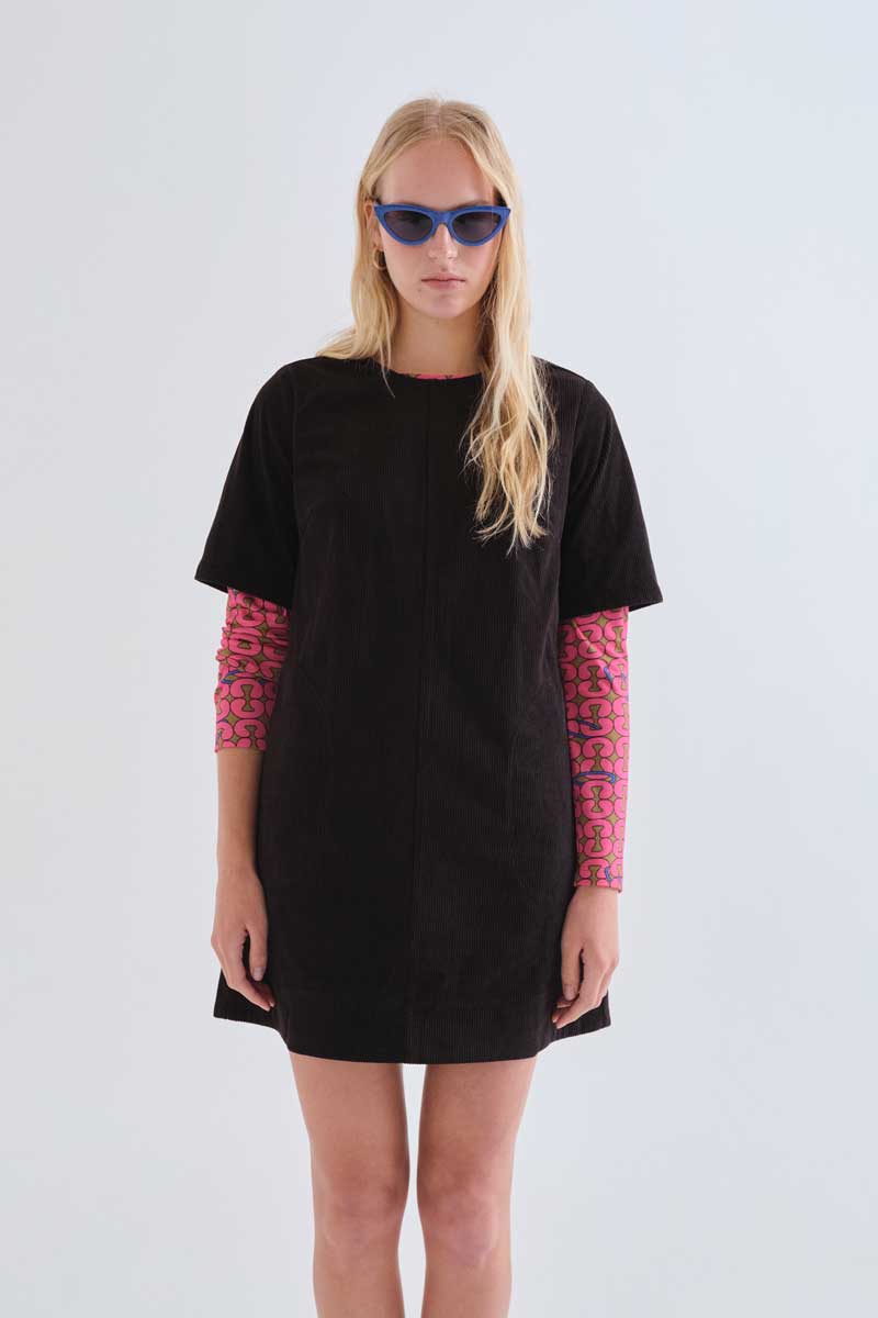 Black corduroy dress