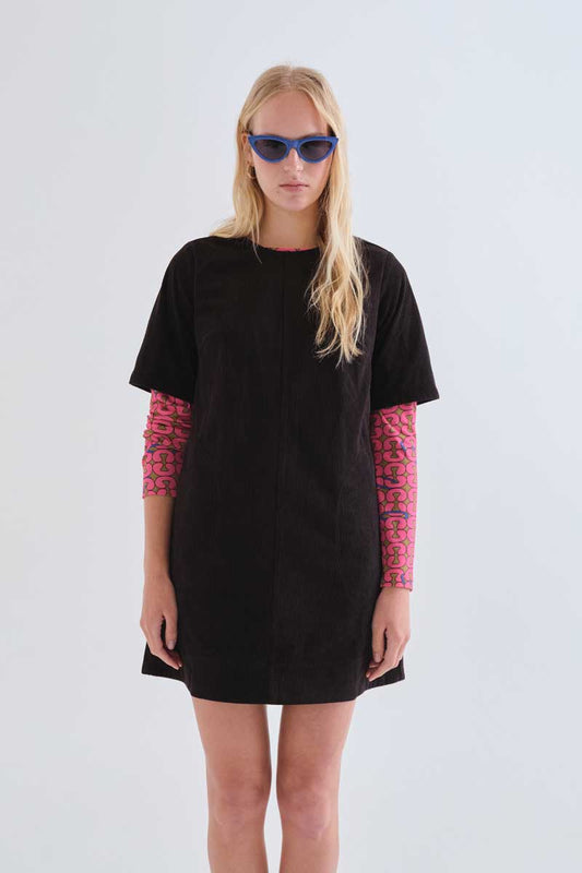 Black corduroy dress
