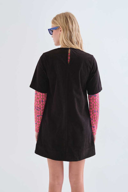 Black corduroy dress
