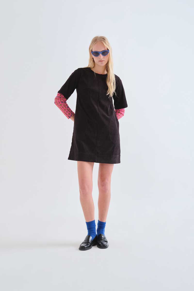 Black corduroy dress