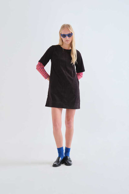 Black corduroy dress