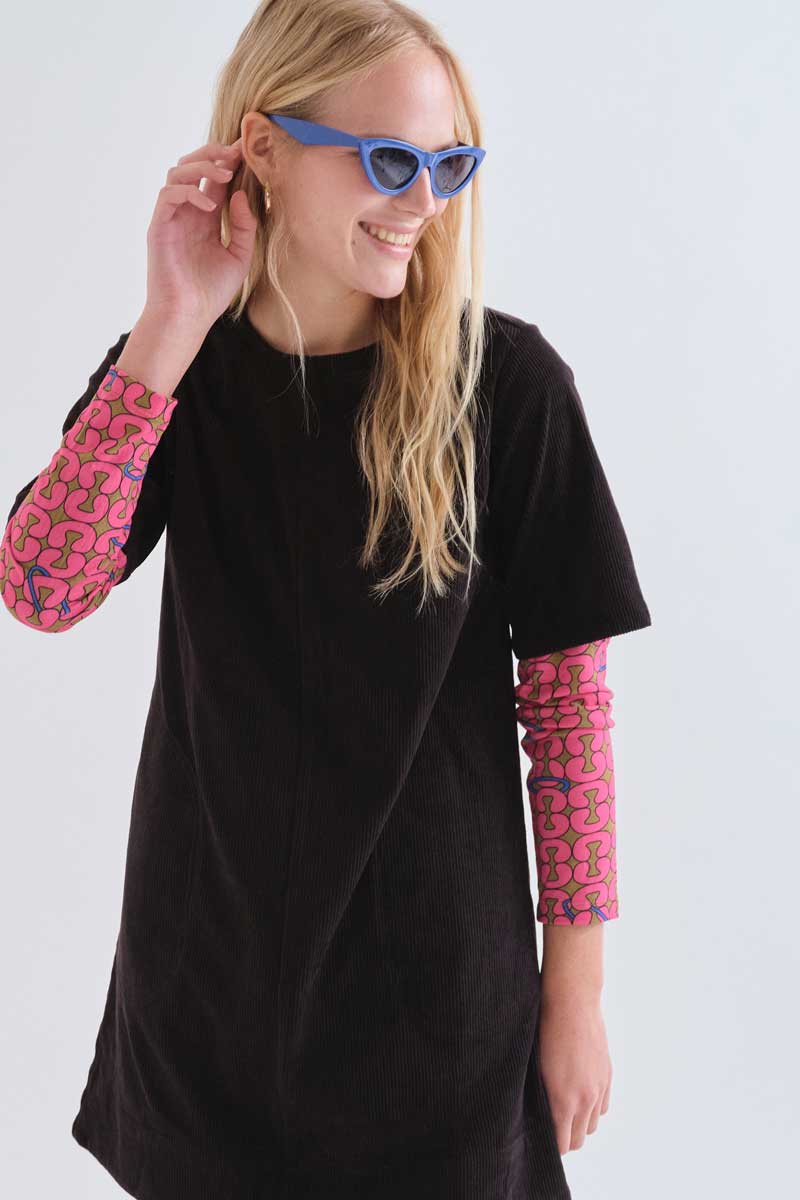 Black corduroy dress
