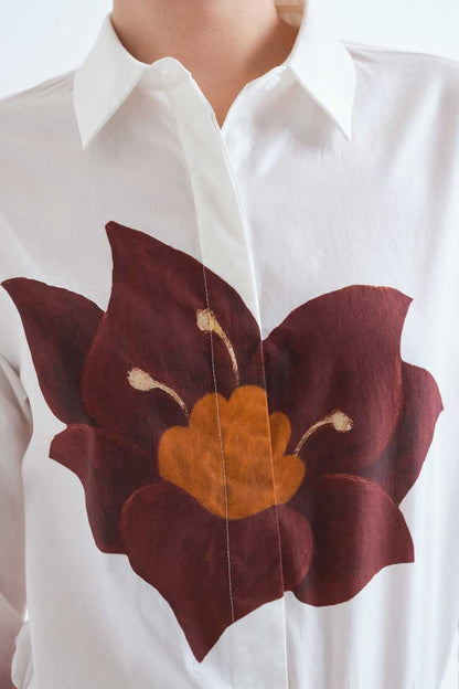 100% cotton shirt with Flor Rivera print