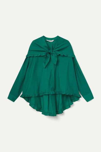 Shirt with green scarf