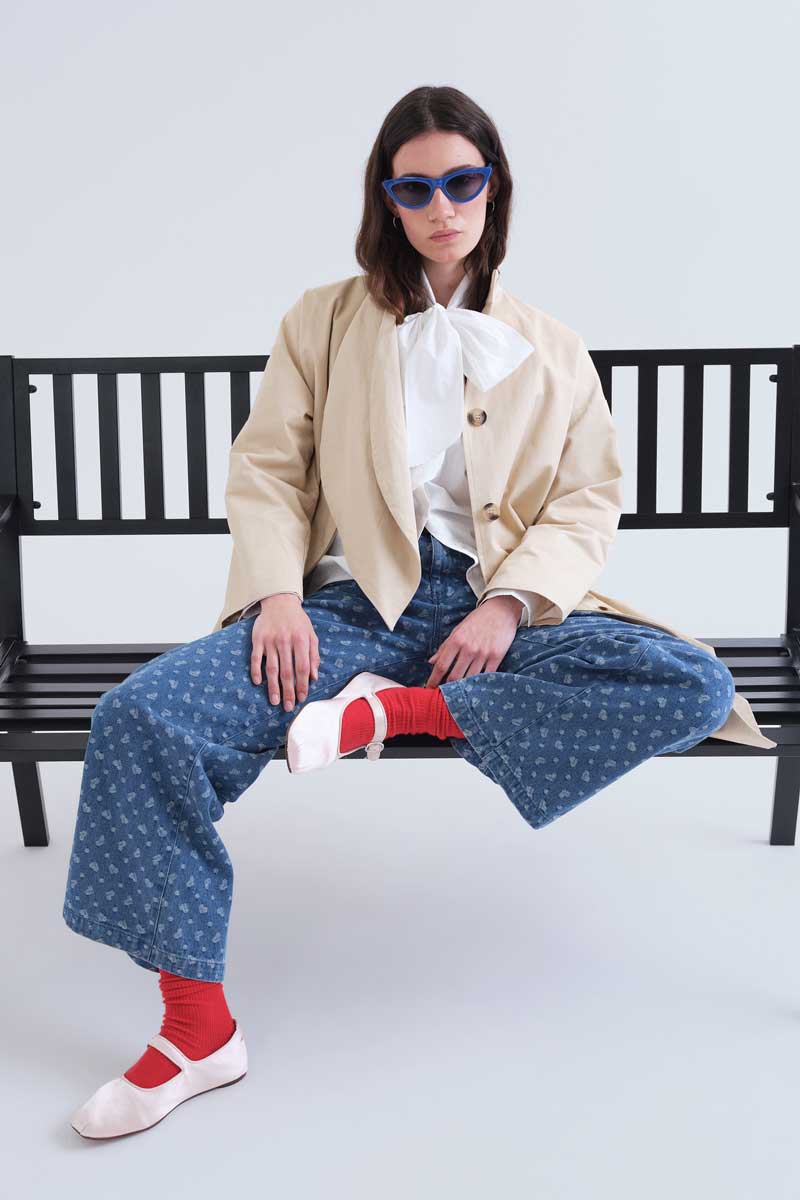 White tie-front shirt, 100% cotton
