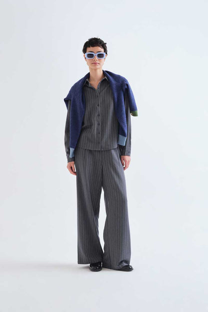 Gray pinstripe shirt