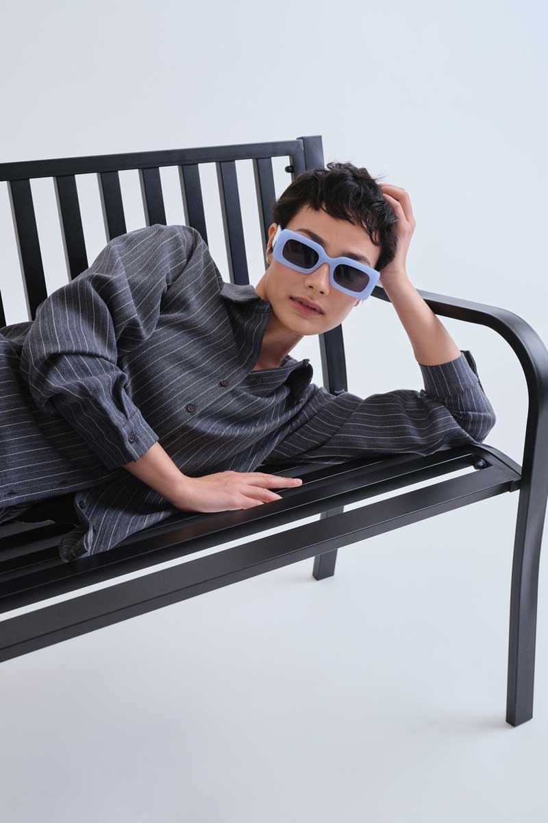 Gray pinstripe shirt