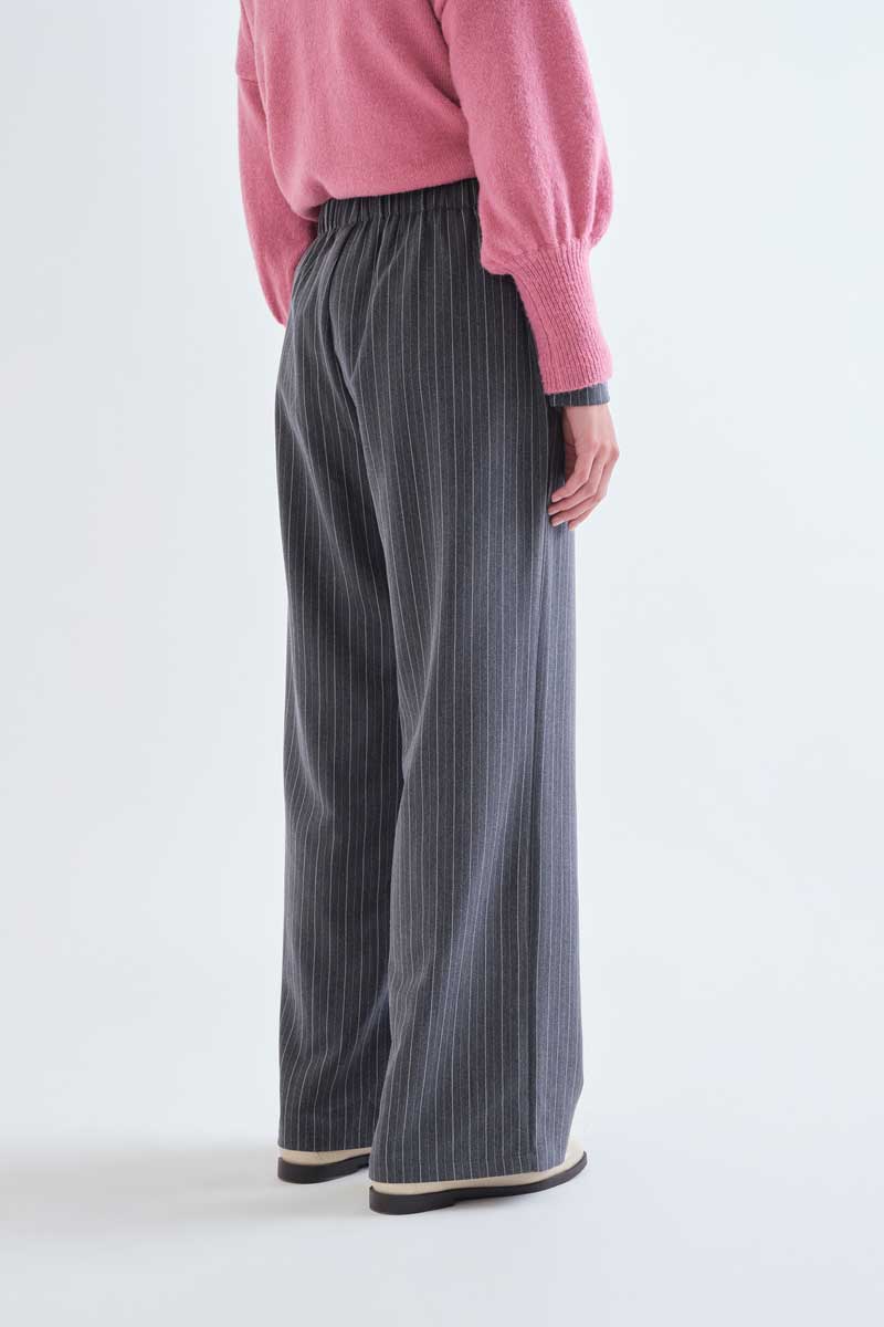 Grey pinstripe trousers