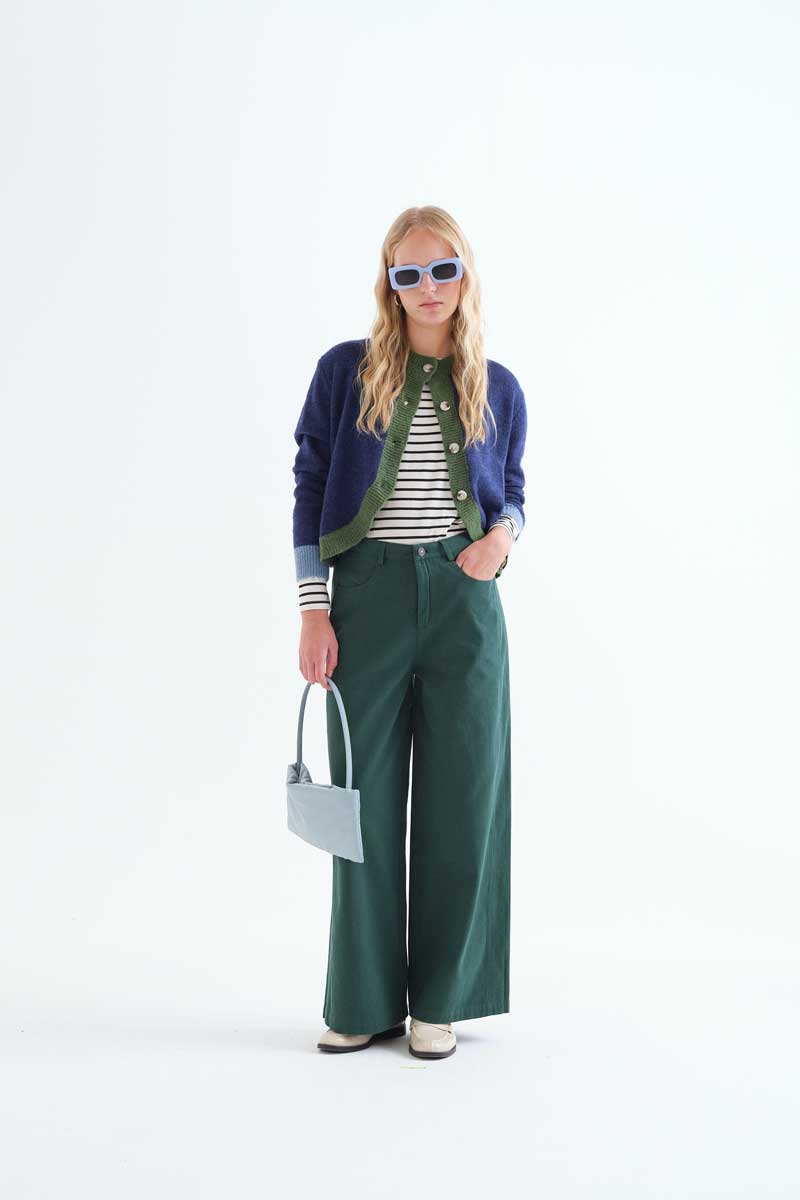 100% petrol green cotton jeans