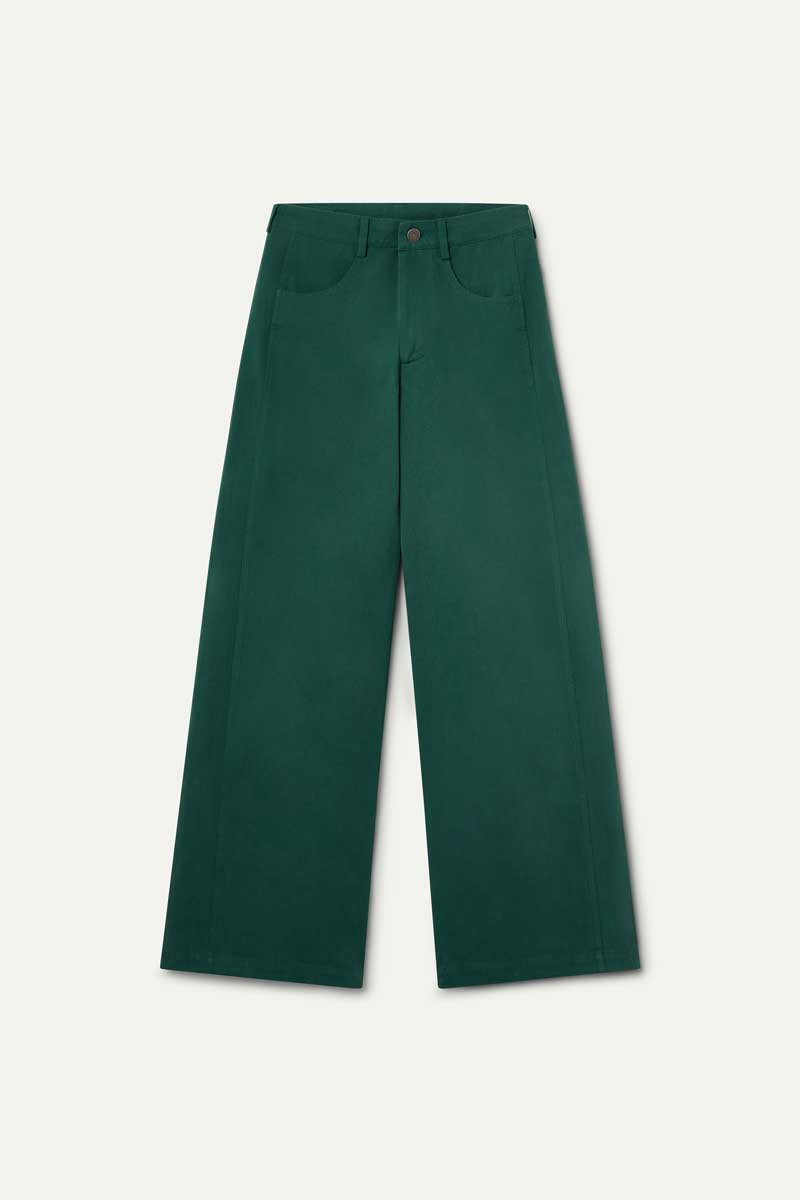 100% petrol green cotton jeans