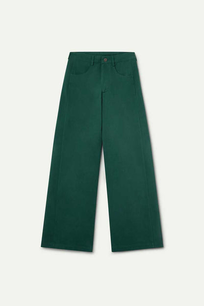 100% petrol green cotton jeans