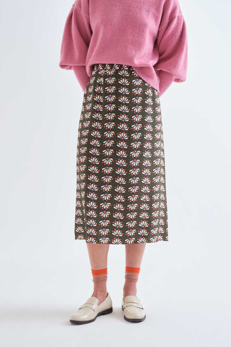 Geometric midi skirt