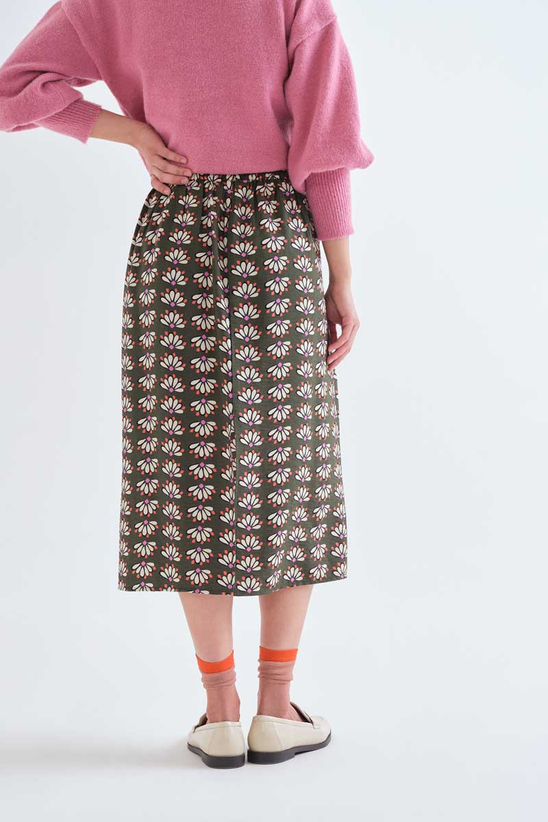 Geometric midi skirt